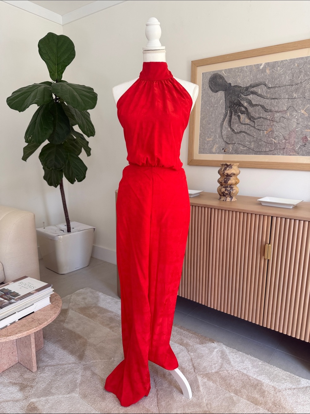 Johanna Ortiz Scarlet Halter Jumpsuit